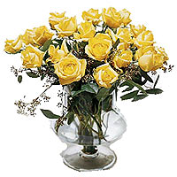 18 yellow roses ...