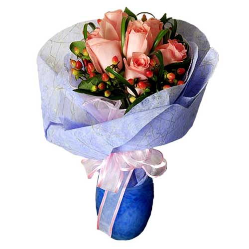 Cheerful Red Roses Heart To You Bouquet