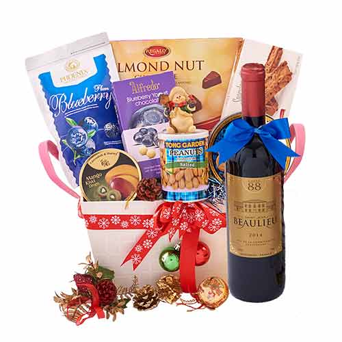 Bewitching Festive Collection Wine Treat Gift Basket