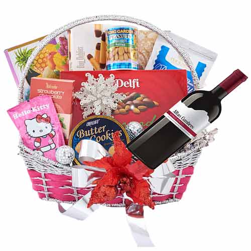 Welcoming Sensual Delight Wine Gift Basket<br>