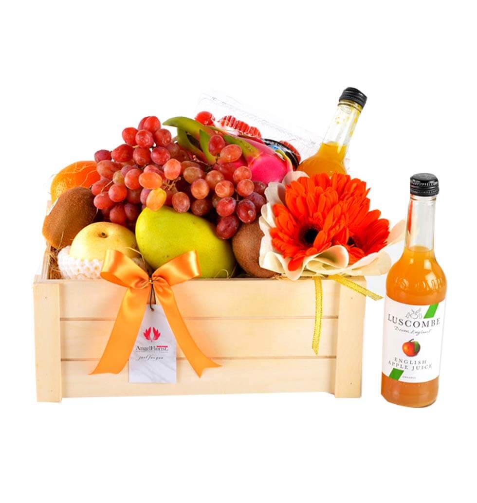 Sending a loved one a fruit basket as a token of y...