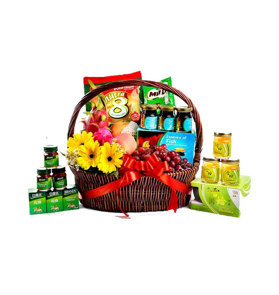 The items in the Basket of Wellness and Joy are ce...