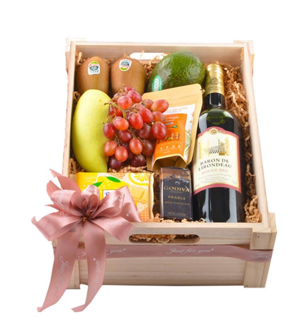 Fruits Filled Wine Gift Set