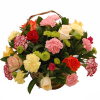 Luxurious Mixed Carnations Floral Basket
