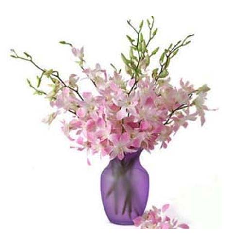 Stunning Flower Arrangement of Pure Purple Orchids in a vase is a beautiful gift...