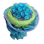 Magical Bouquet of 12 Blue Roses