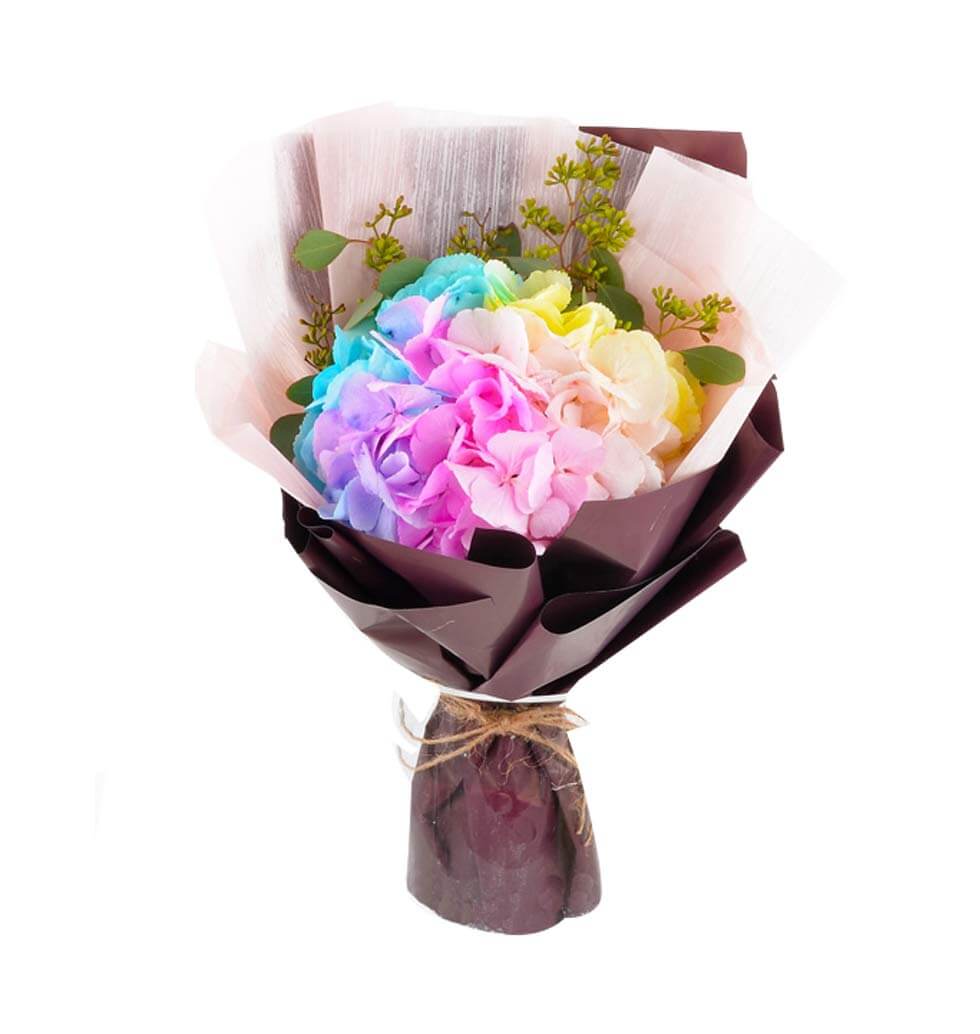 Bouquet of Spirited Hues is a hand bouquet of 1 st...