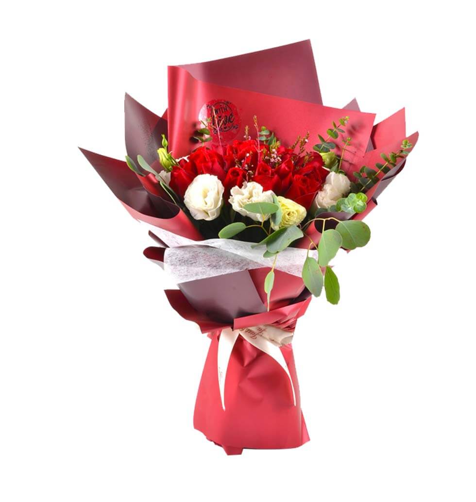 A statement of tranquility, this bouquet of Red ro...