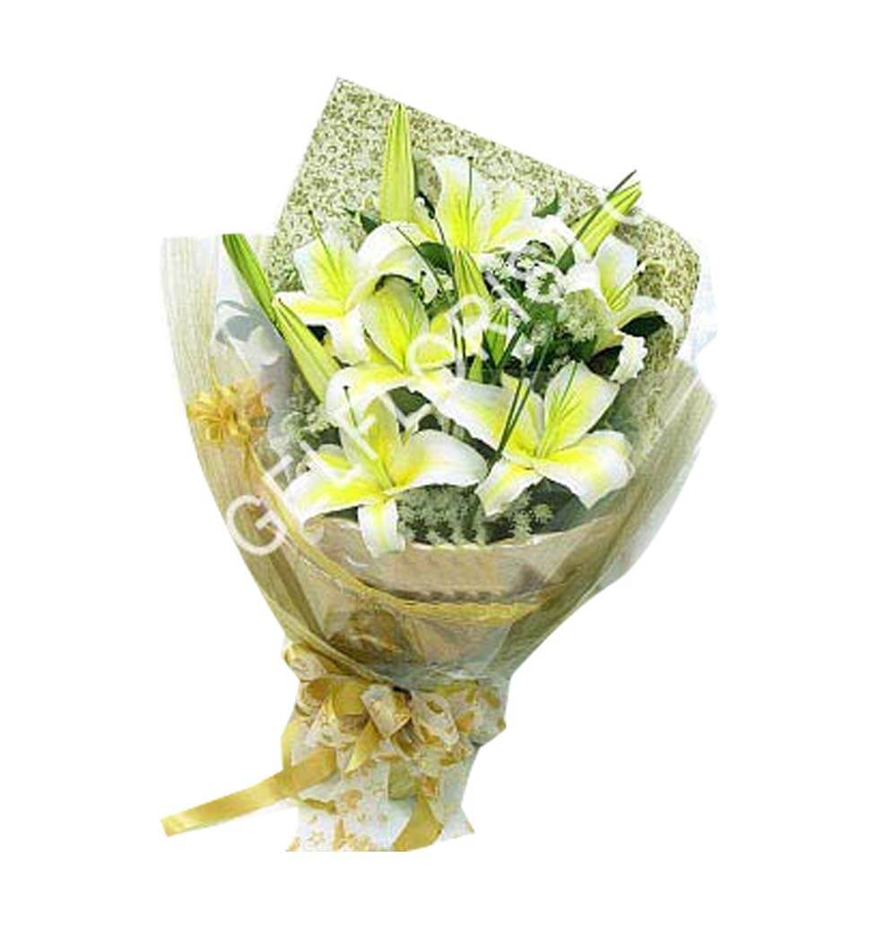 A bouquet of white lilies is the epitome of elegan...