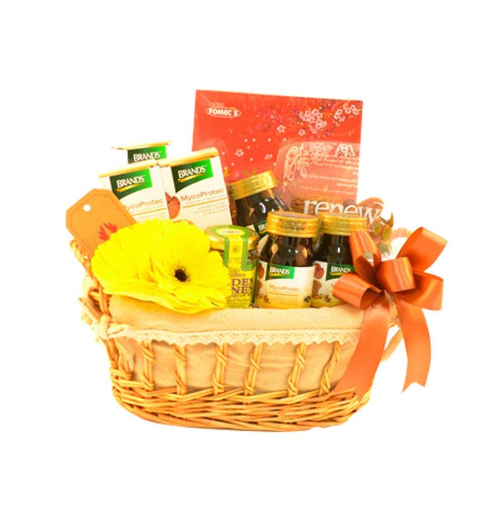 That colourful hamper overflows with nutritious tr...