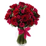 Unique Bouquet of 50 Dark Red Roses
