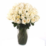 Dazzling New Year Special Bouquet of 48 White Roses