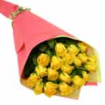 Attention-Getting 24 Yellow Roses Bunch in Cellophane