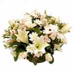 Captivating White Mixed Flower Basket