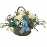 Mesmerizing Baby Blue Flower Basket