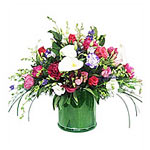 An arrangement of mixed blooms in pinks, mauves, w......  to East London_SouthAfrica.asp