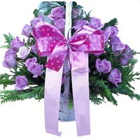 Purple Roses in a basket