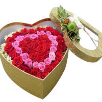 Heart shaped arrangement of Roses