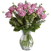 Pink Roses with vase