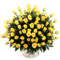 Yellow Grand arrangement in basket