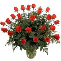 vase arrangement of 24 Red Roses