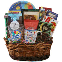 Happy Birthday gift basket<br />
Intricately woven...