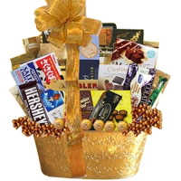 Sensual Golden Love Chocolate Gift Basket