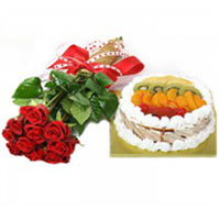 Cherished Seasons Best Roses and Cake Combo Gift Set