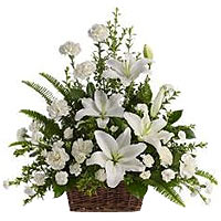 These beautiful long stem white flowers in  basket......  to gimcheon_SouthKorea.asp