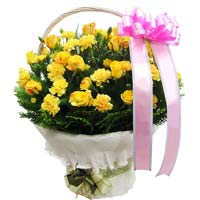 Yellow flowers in basket  ......  to Cheongju_SouthKorea.asp