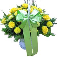 Yellow Roses in  a basket