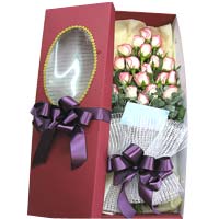 Pink Roses in box  ......  to Incheon