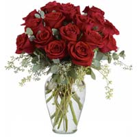Red Roses with vase