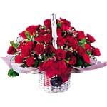 A Beautiful Basket of 30 fresh stem Red Roses with......  to jeonju_SouthKorea.asp