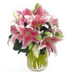 6 Star Lilies Bouquet * decolated lovely ribbon, c......  to Incheon