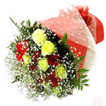 freshly cut yellow and red medium stem roses in wh......  to Ulsan