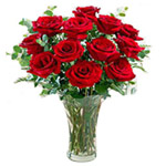 Beautiful Collection of 12 Red Rose in a Vase