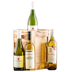 Four Bottles Of White Wine in a Crate