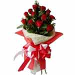 Delightful 12 Red Roses Bouquet for any Occasion