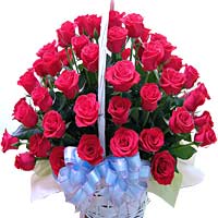 Red Roses in basket  ......  to Daejeon