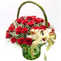 Red Roses in basket  ......  to Cheonan