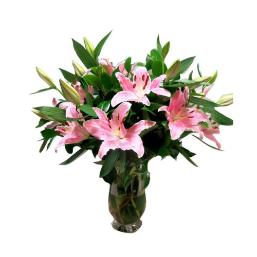 Vase Featuring Pink Lilium
