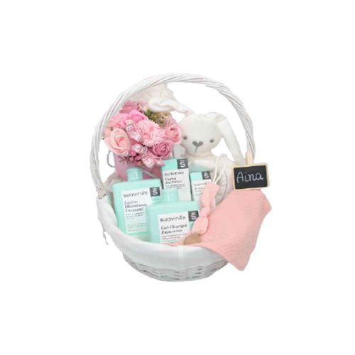 Simply fill the basket with baby supplies and hand...