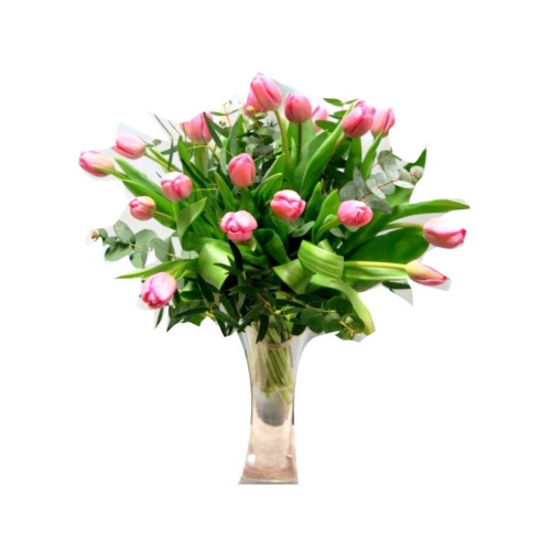 Vase With 20 Tulips