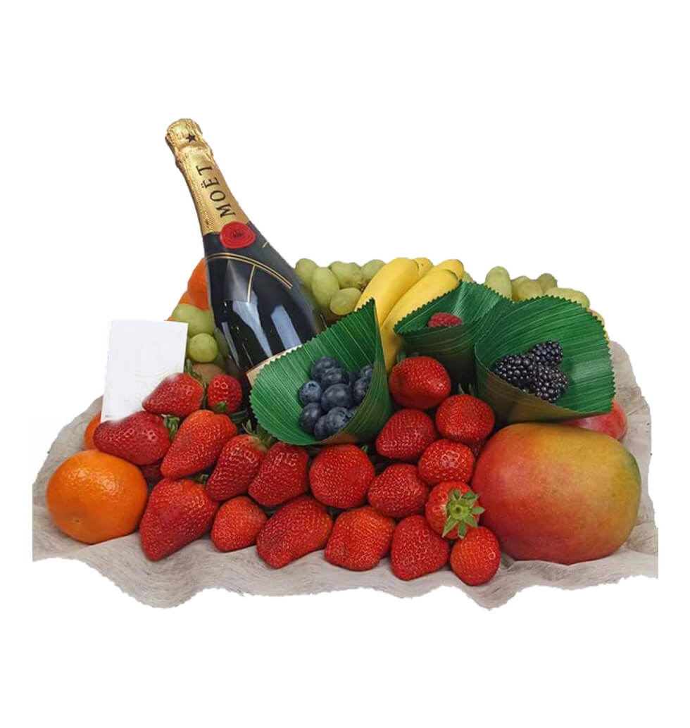 Fresh fruits and Moet brut in a lovely fusion will...