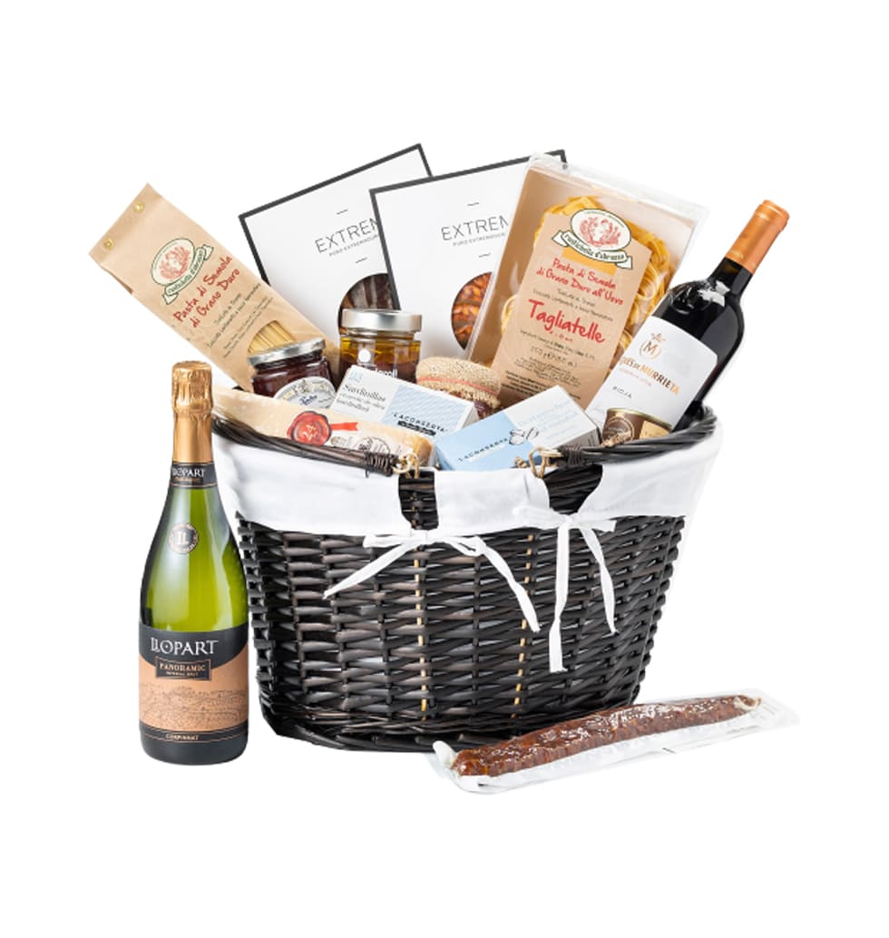 This Basket stocked with delectable treats is fill...