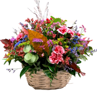 Aromatic Seasons Everlasting Colorful Flowers Basket