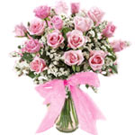 Decorated Pink Rose Vase