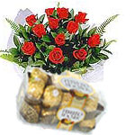 Red Rose Bunch with Farouche C...