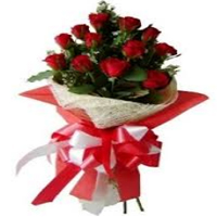 Dramatic Good Wishes Selection of 12 Large Red Roses